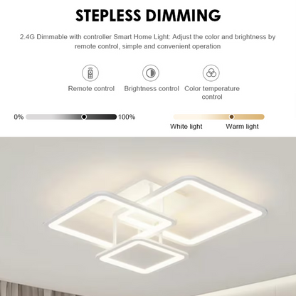 Lustra LED cu telecomanda ZOE, 60W, 3 Patrate, lumina Rece/Calda/Neutra, Dimabila, Alb Lustre LED cu Telecomanda Default Title Alessandro Design