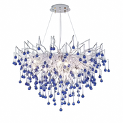 Candelabru Cristal CC335/400CH, 4x G9, Crom si Cristale Albastre, 40cm, Inaltime Reglabila Candelabre Cristal Default Title Alessandro Design
