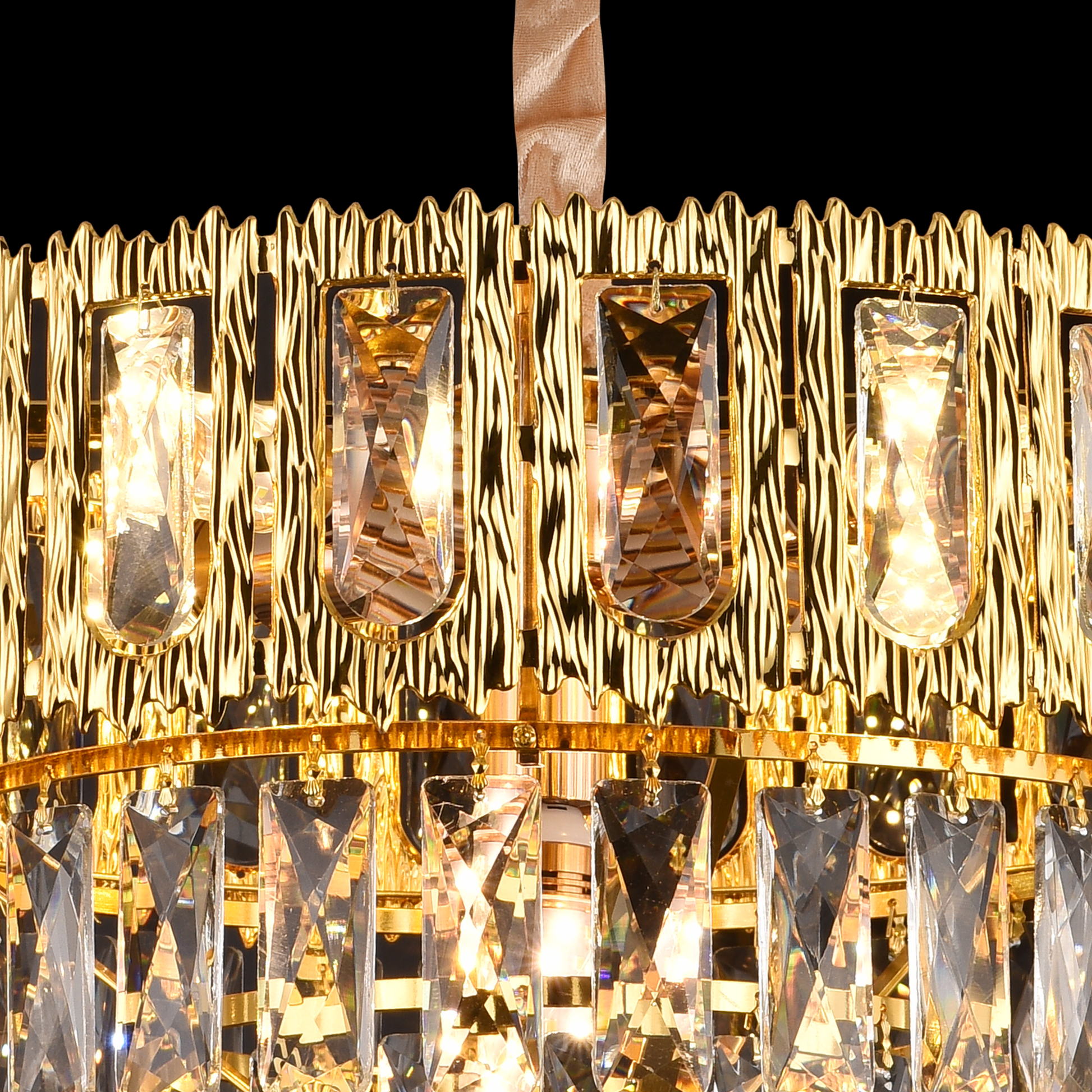 Candelabru Cristal BELVEDERE Nobile 5xE14, Diametru 40cm, Auriu Lucios, Inaltime Reglabila Candelabre Cristal Default Title Alessandro Design