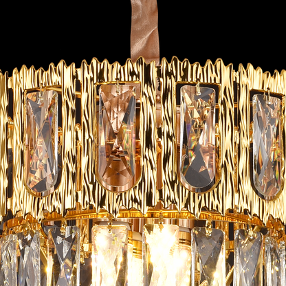 Candelabru Cristal BELVEDERE Petito 3xE14, Diametru 30cm, Auriu Lucios, Inaltime Reglabila Candelabre Cristal Default Title Alessandro Design