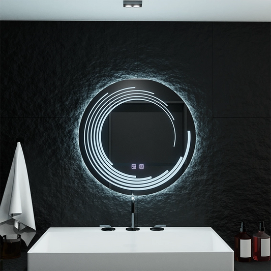 Tükör LED kerek 70 cm -es lira verità touch dimable behatolásos rendszer