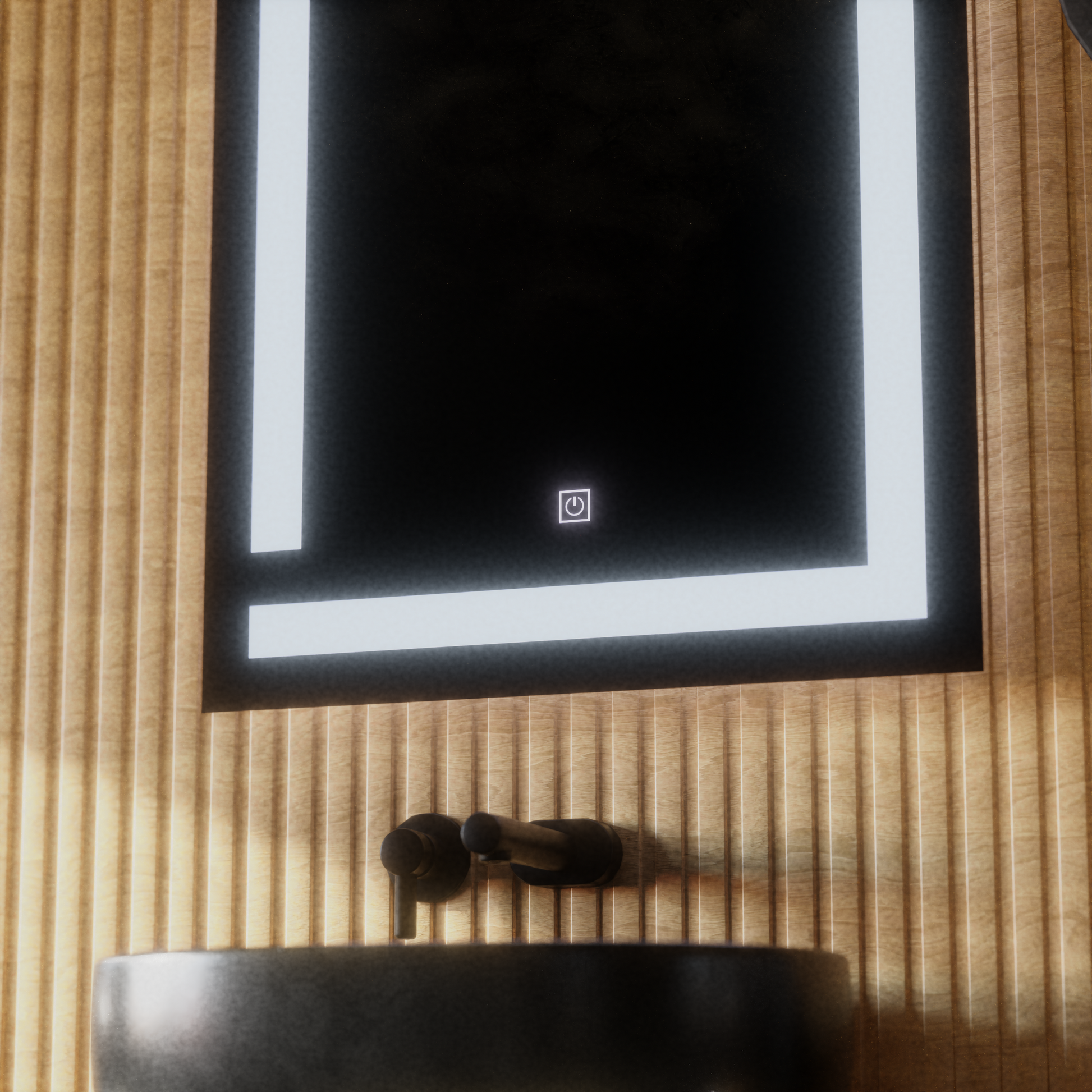 Giga LED Mirror, 60x80cm, 14W, Touch, 6000K Light Korman Mirrors E Alapértelmezett cím Alessandro Design