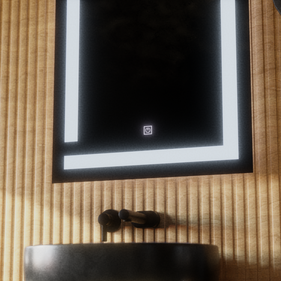Giga LED Mirror, 60x80cm, 14W, Touch, 6000K Light Korman Mirrors E Alapértelmezett cím Alessandro Design