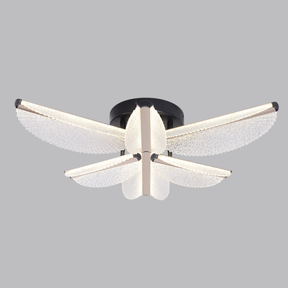 Lustra LED cu Telecomanda TULLIO 67W, 6 Petale, lumina Rece/Calda/Neutra, Dimabila, Negru Lustre LED cu Telecomanda Default Title Alessandro Design