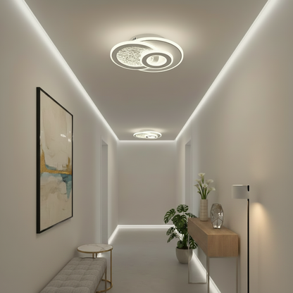 KOMPACTO LED csillár 47 W, 3 kör, hideg/meleg/semleges fény, fehér LED csillárok Alapértelmezett cím Alessandro Design