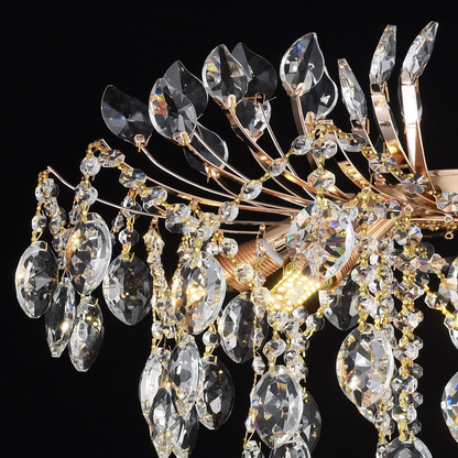 Candelabru Cristal PALERMO Eleganza 5xE14, Diametru 50cm, Auriu Candelabre Cristal Default Title Alessandro Design