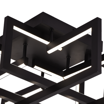 Lustra LED cu telecomanda 96W, 4 Elemente, lumina Rece/Calda/Neutra, Dimabila, Negru Lustre LED cu Telecomanda Default Title Alessandro Design