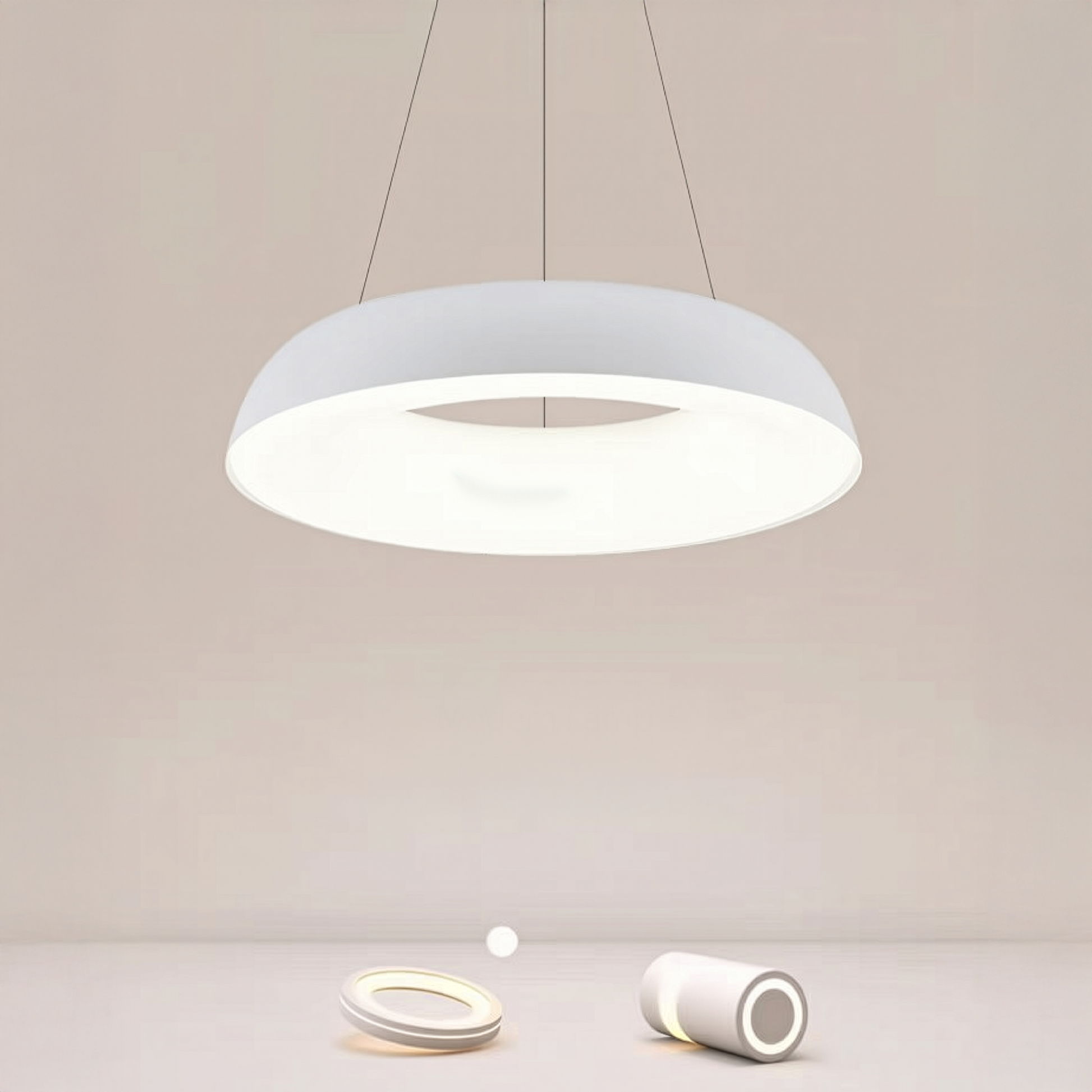 Lustra LED suspendata cu Telecomanda CHIARA, 73W, Lumina Rece/Calda/Neutra, Dimabila, Alb Lustre LED cu Telecomanda Default Title Alessandro Design