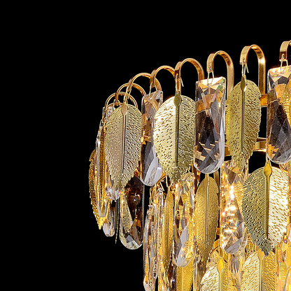 Candelabru Cristal VENARIA 6x E14, Diametru 40cm, Auriu Lucios, Inaltime Reglabil Candelabre Cristal Default Title Alessandro Design
