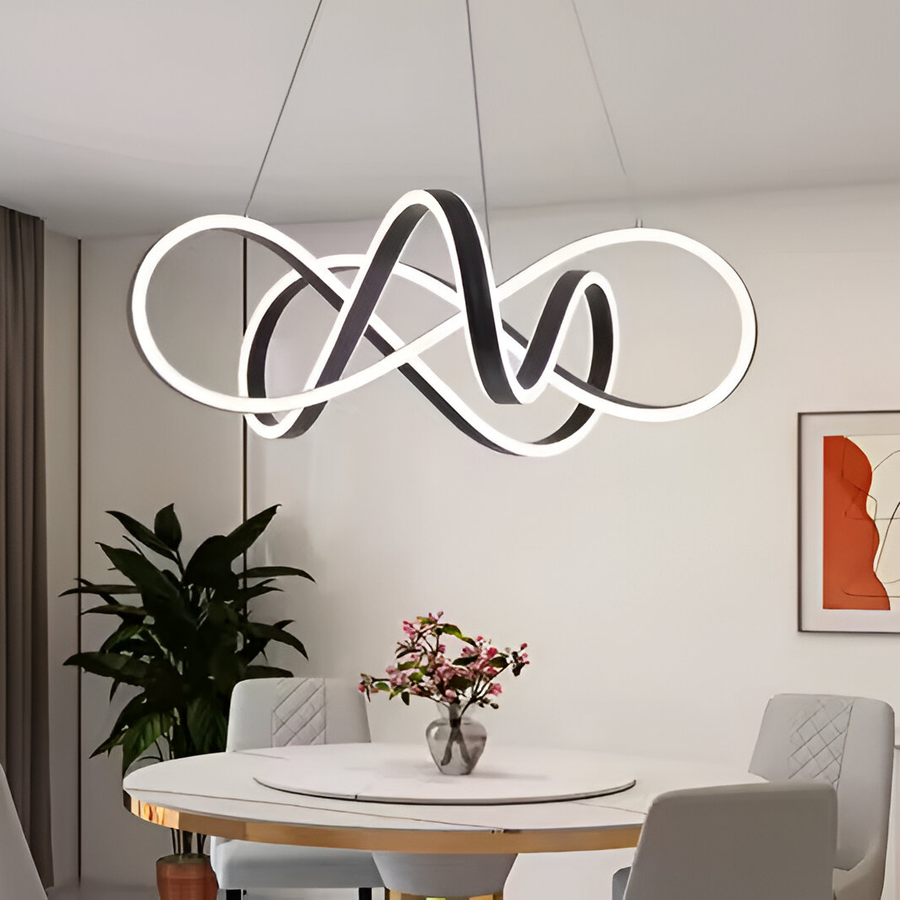 Függesztett LED-es csillár távirányítóval INFINITY HALO 69W, hideg/meleg/semleges fény, szabályozható, fekete, állítható magasságú modern csillárok alapértelmezett cím Alessandro Design