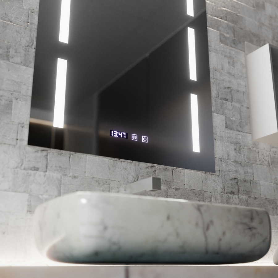 Mirror LED Touch Erich S86/60X80 páramentesítő rendszer, óra és hőmérséklet 60x80 cm Tükrök Korman S Alapértelmezett cím Alessandro Design