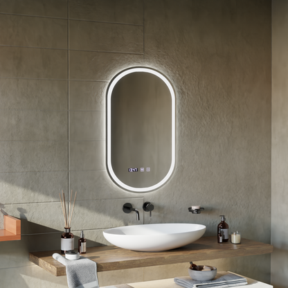 LED érintőtükör ONIRA páramentesítő rendszer, óra és hőmérséklet 50x80 cm Tükrök Korman S Alapértelmezett cím Alessandro Design