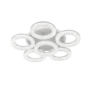FREJA LED csillár távirányítóval, 51 cm, 90 W, 3000K/4000K/6000K, szabályozható, fehér, kristályok, 6 kör LED-csillárok távirányítóval Alapértelmezett cím Alessandro Design