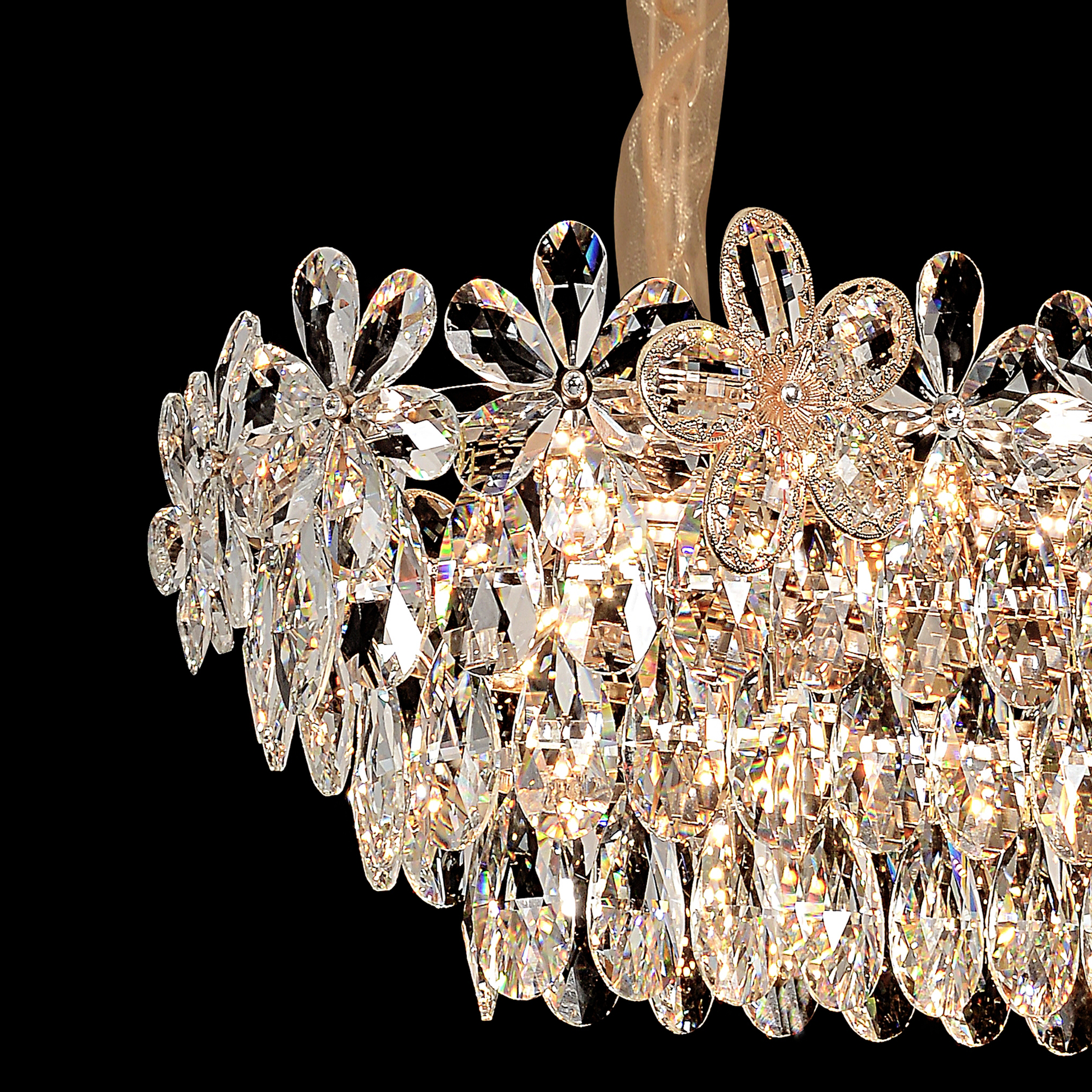 Candelabru Cristal Regalis 11x E14, 80cm, Auriu Lucios, Inaltime Reglabila, Metal si Cristal Candelabre Cristal Default Title Alessandro Design
