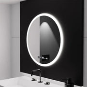 LED kerek tükör, 70 cm, Elysee MotionGlow Marcello, páramentesítő rendszer, óra és hőmérő, Dimabila tükrök Marcello alapértelmezett cím Alessandro Design