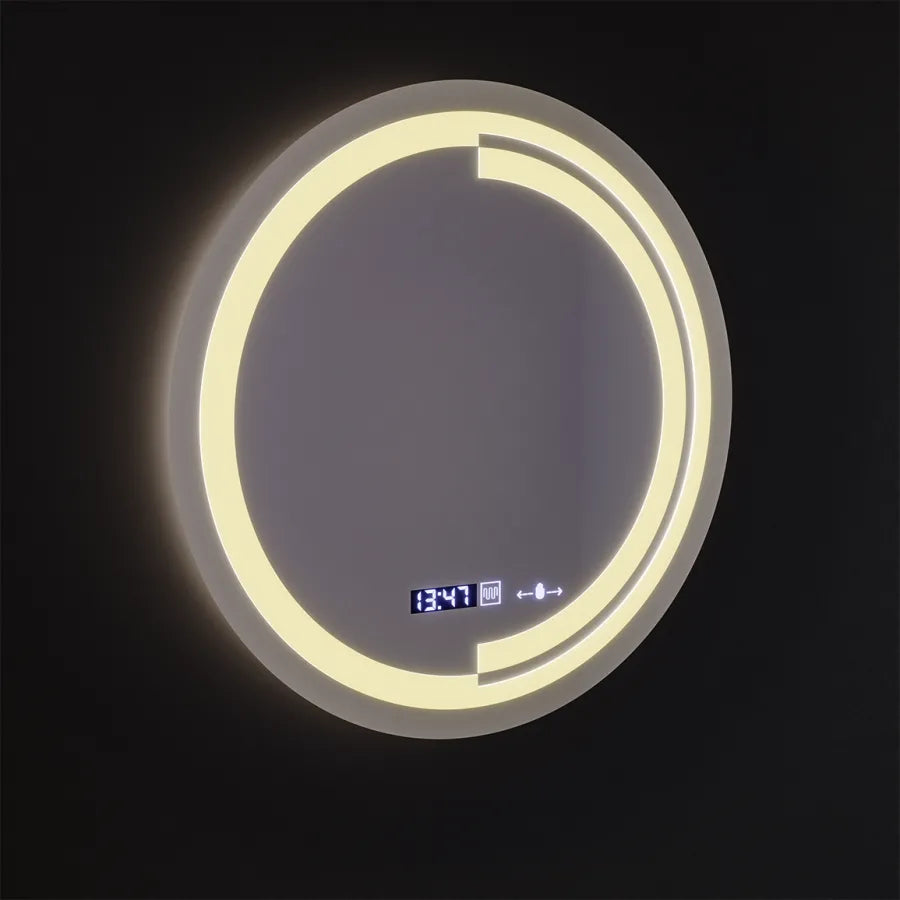 LED kerek tükör, 60 cm, MotionGlow Sensor Consuel Marcello, páramentesítő rendszer, óra és hőmérő, szabályozható tükrök Marcello alapértelmezett cím Alessandro Design