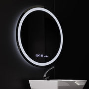 Kerek LED-es tükör, átmérő 50 cm, Celeste MotionGlow Marcello, páramentesítő rendszer, óra és hőmérő, szabályozható, meleg, semleges hideg fény 3000K/4000K/6000K Marcello tükrök alapértelmezett cím Alessandro Design