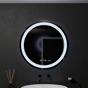 Kerek LED-es tükör, 60 cm, Celeste MotionGlow Marcello, páramentesítő rendszer, óra és hőmérő, szabályozható, meleg, semleges hideg fény 3000K/4000K/6000K Marcello tükrök alapértelmezett cím Alessandro Design