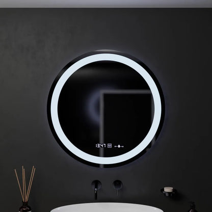 Kerek LED-es tükör, 60 cm, Celeste MotionGlow Marcello, páramentesítő rendszer, óra és hőmérő, szabályozható, meleg, semleges hideg fény 3000K/4000K/6000K Marcello tükrök alapértelmezett cím Alessandro Design