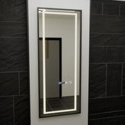 Téglalap alakú LED-es tükör, 60x150 cm, Bianca Marcello radarérzékelő, páramentesítő rendszer, óra és hőmérő, Dimabila, öltözködési Couture öltözőtükrök alapértelmezett cím Alessandro Design