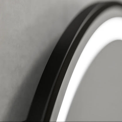 LED kerek tükör, 60 cm, Celeste Majeste Noir Eleve MotionGlow Marcello, páramentesítő rendszer, óra és hőmérő, szabályozható tükrök Marcello alapértelmezett cím Alessandro Design
