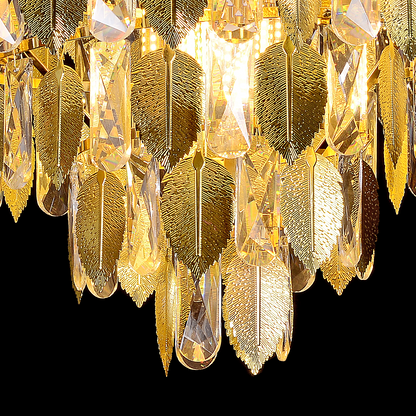 Candelabru Cristal VENARIA 6x E14, Diametru 40cm, Auriu Lucios, Inaltime Reglabil Candelabre Cristal Default Title Alessandro Design