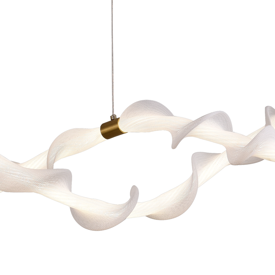 Lustra LED Suspendata Acril UNDA Infinity, 36W, Lumina Calda/Neutra/Rece 3000/4000/6000K, Alb Auriu, Inaltime Reglabila Lustre Moderne Default Title Alessandro Design