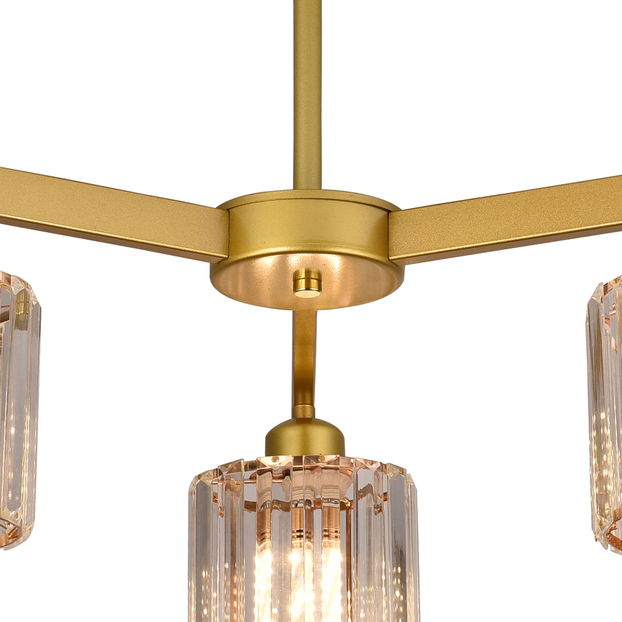 Lustra Clasica Moderna LC110/3GD cu Cristal, 3x E27, Auriu, Metal si Cristal Lustre Clasice Default Title Alessandro Design