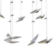 Lustra LED suspendata cu telecomanda si cristal 36W, 2 Cercuri, lumina Rece/Calda/Neutra, Dimabila, Crom Lucios, Inaltime Reglabila Lustre LED cu Telecomanda Default Title Alessandro Design