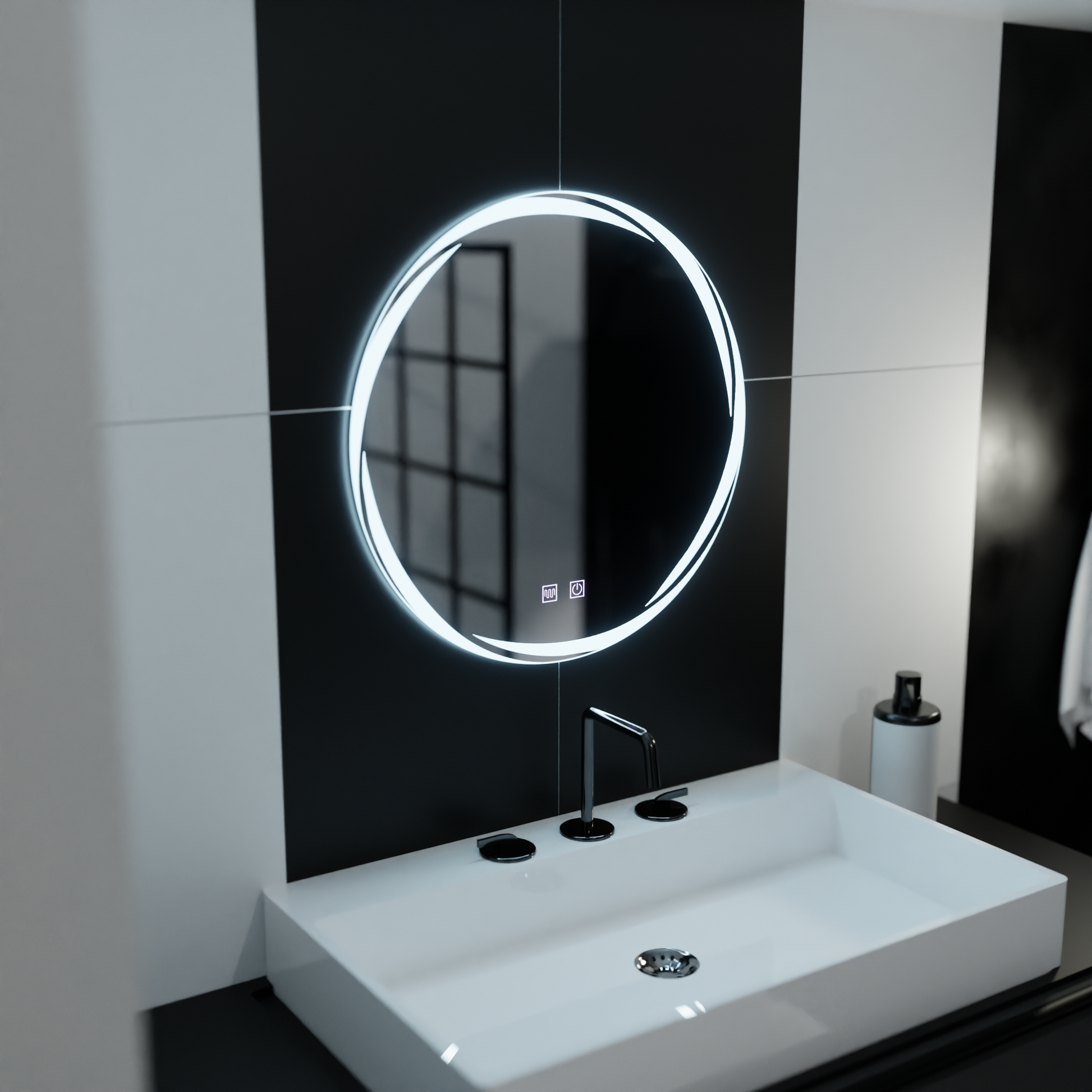 LED kerek tükör 60 cm, Spirallus Touch, páramentesítő rendszer, szabályozható tükrök Korman E alapértelmezett cím Alessandro Design