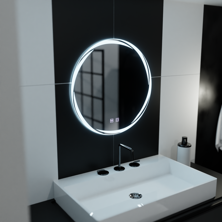 LED kerek tükör 60 cm, Spirallus Touch, páramentesítő rendszer, szabályozható tükrök Korman E alapértelmezett cím Alessandro Design