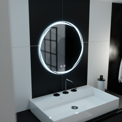 Kerek LED-es tükör 60cm, Spirallus Touch, Páramentesítő rendszer, Szabályozható