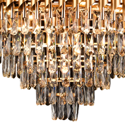 Candelabru Cristal VERSAILLES Supremo, CC900/800GD, 12xE14, Diametru 80cm, Auriu Lucios, Inaltime Reglabila, Metal si Cristal Candelabre Cristal Default Title Alessandro Design