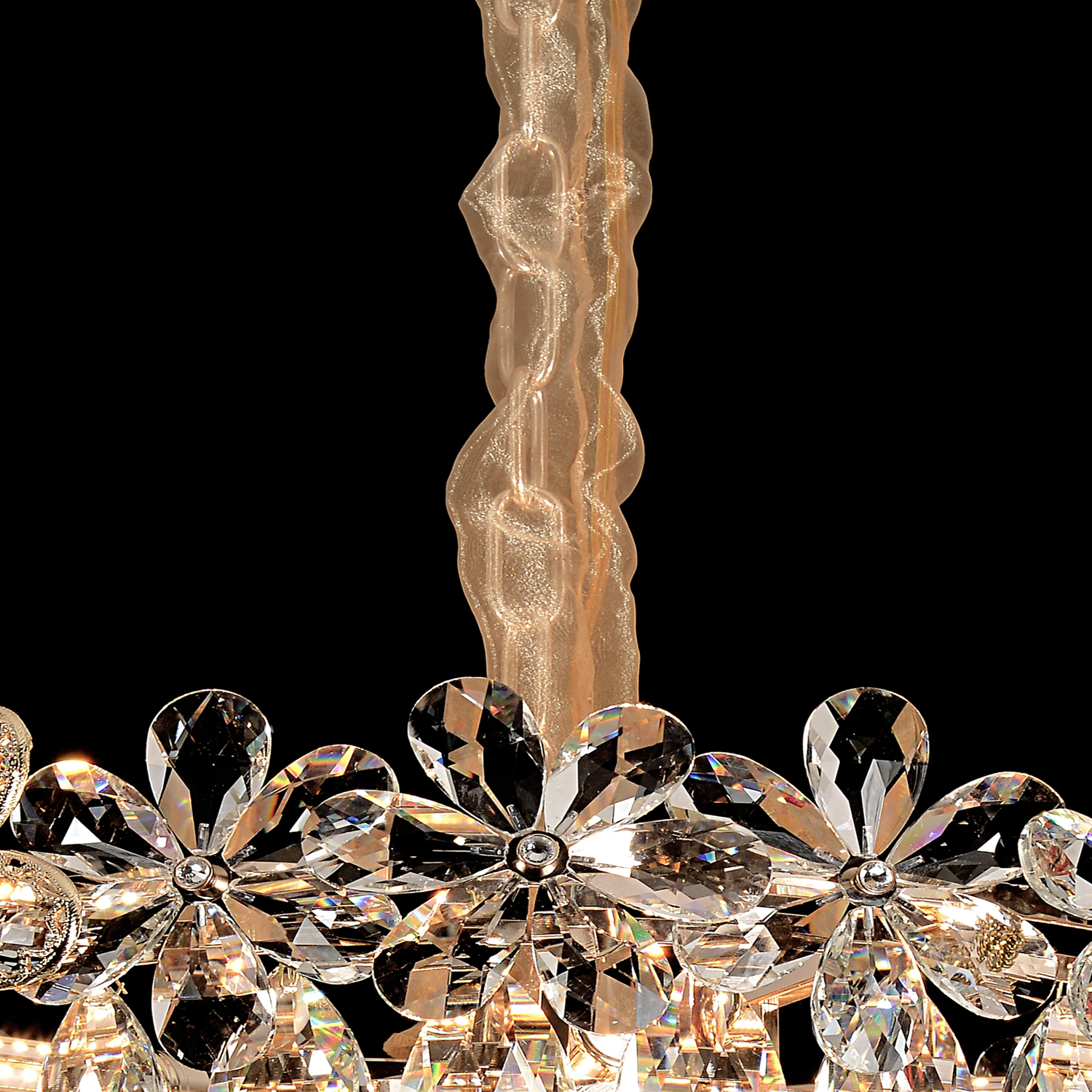 Candelabru Cristal, Eleganza 7xE14, Diametru 40cm, Auriu Lucios, Inaltime Reglabila, Metal si Cristal Candelabre Cristal Default Title Alessandro Design