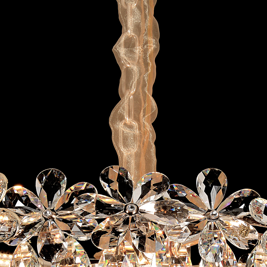 Candelabru Cristal, Eleganza 7xE14, Diametru 40cm, Auriu Lucios, Inaltime Reglabila, Metal si Cristal Candelabre Cristal Default Title Alessandro Design