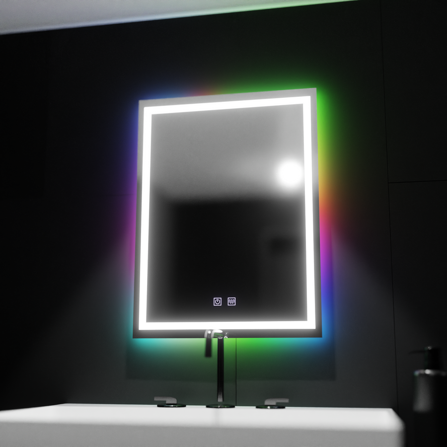 Négyszögletű LED-es tükör 60x80cm, Spectrum Touch, RGB, páramentesítő rendszer tükrök Korman E alapértelmezett cím Alessandro Design