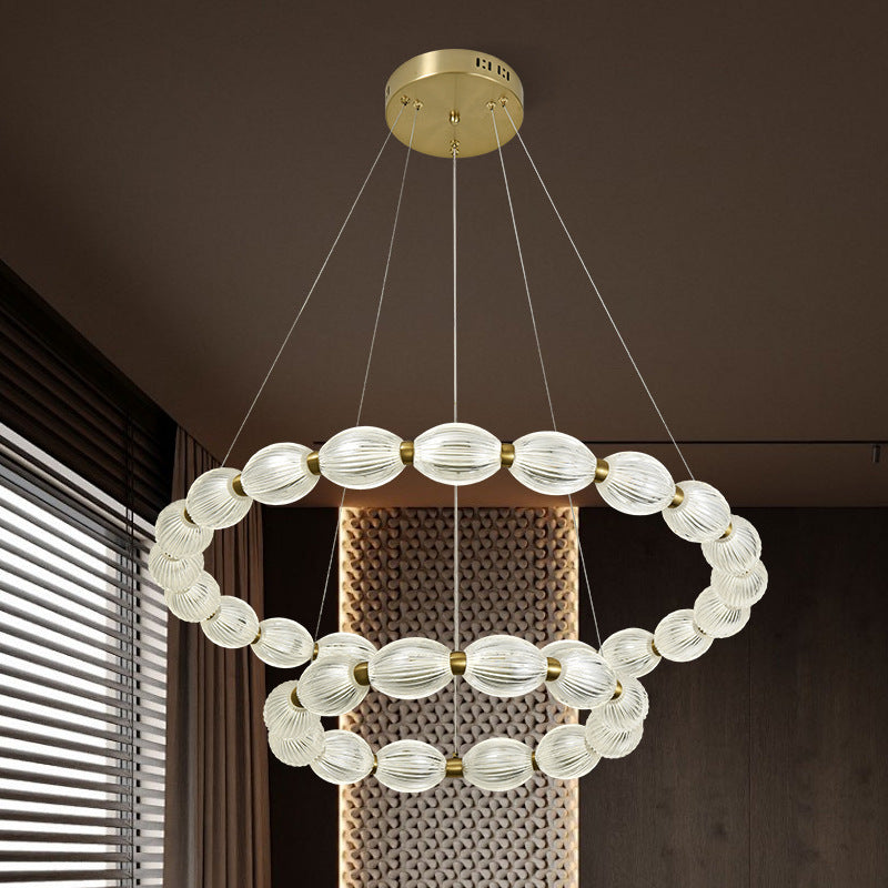 Lustra LED suspendata FAUSTO, 83W, lumina Rece/Calda/Neutra, Inaltime Reglabila, Auriu Lustre Moderne Default Title Alessandro Design