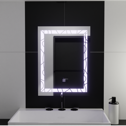 Téglalap alakú LED tükör, 60x80 cm, Deco Frame Basic Touch Mirrors Korman C Alapértelmezett cím Alessandro Design
