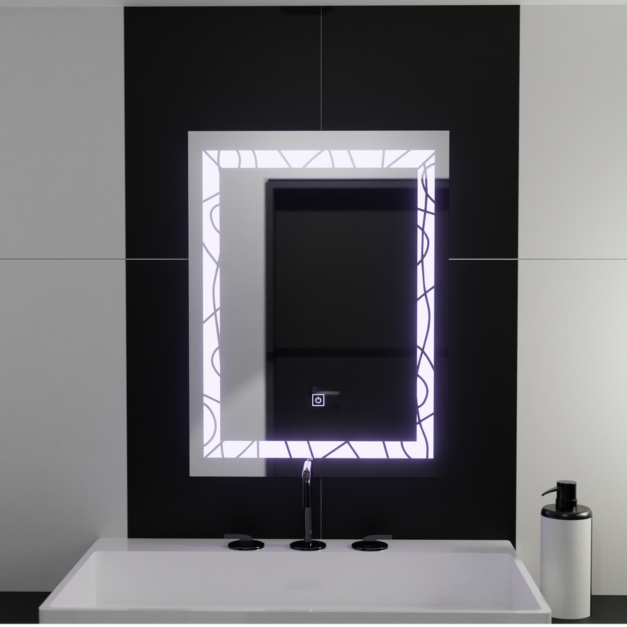 Téglalap alakú LED tükör, 60x80 cm, Deco Frame Basic Touch Mirrors Korman C Alapértelmezett cím Alessandro Design
