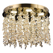 Candelabru LED Cristal LLC213/550GD Rotund, 29W, Lumina Rece/Calda/Neutra, Cristale, Auriu Lucios Candelabre Cristal Default Title Alessandro Design