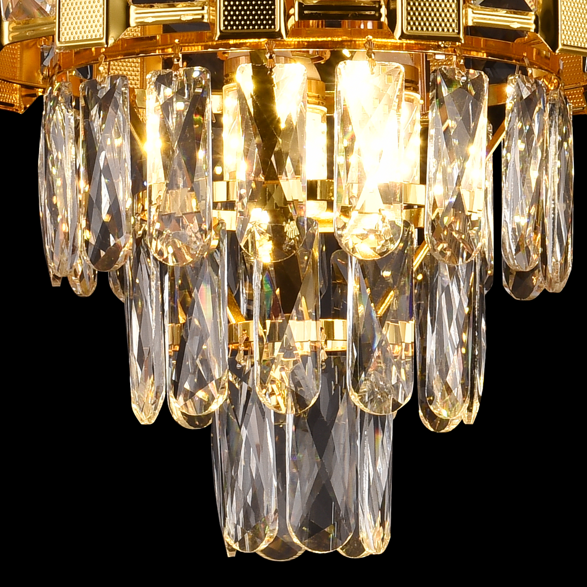Candelabru Cristal BRAN Petito 3xE14, Diametru 30cm, Auriu Lucios, Inaltime Reglabila Candelabre Cristal Default Title Alessandro Design