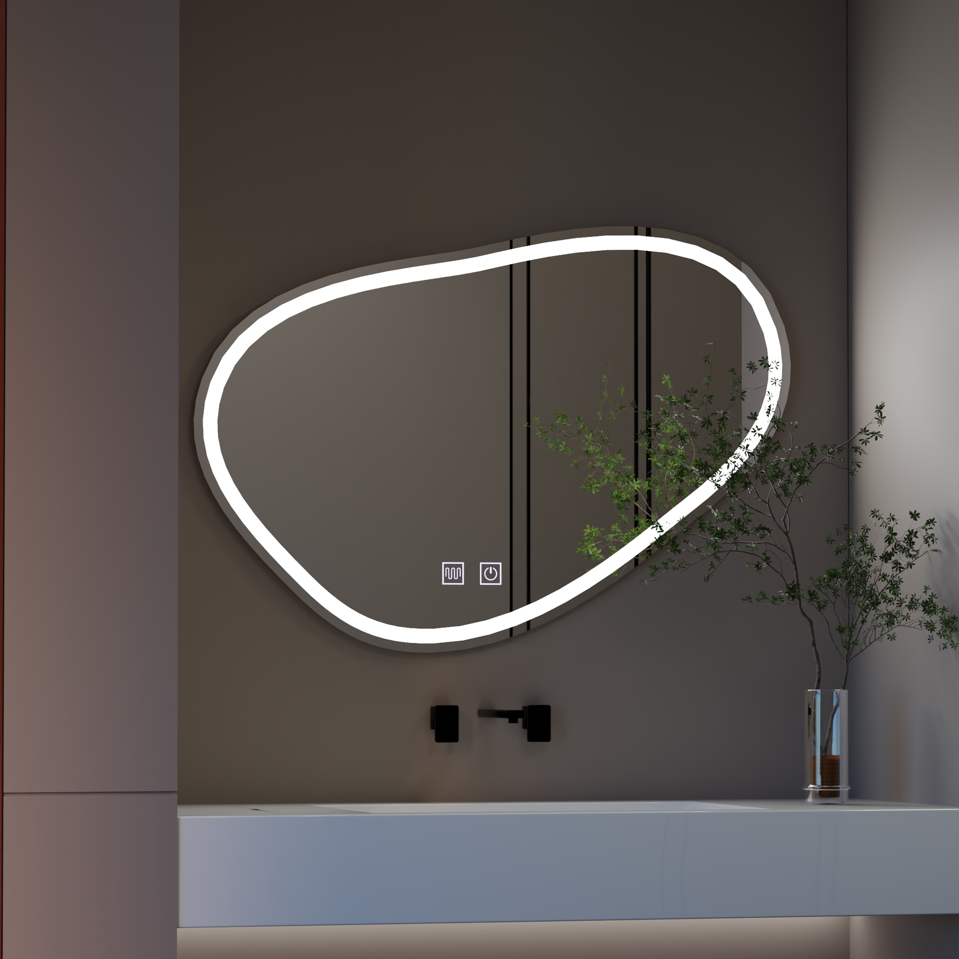 Quassare LED érintőtükör, páramentesítő rendszer 90x65 cm tükrök Korman E alapértelmezett cím Alessandro Design