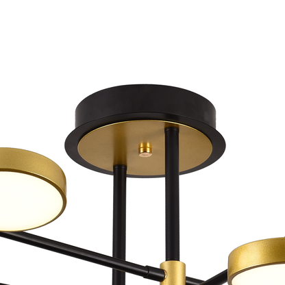 Lustra LED cu Telecomanda MARIA, 6 Elemente, 31W, Lumina Calda/Rece/Neutra 3000K/4000K/6000K, Dimabila, Auriu si Negru, Metal Lustre LED cu Telecomanda Default Title Alessandro Design