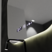 Négyszögletű LED-es tükör 60x60 Aura Riflesso Puro MotionGlow Marcello, Páramentesítő rendszer, hőmérő és óra, szabályozható tükrök Marcello Alapértelmezett cím Alessandro Design