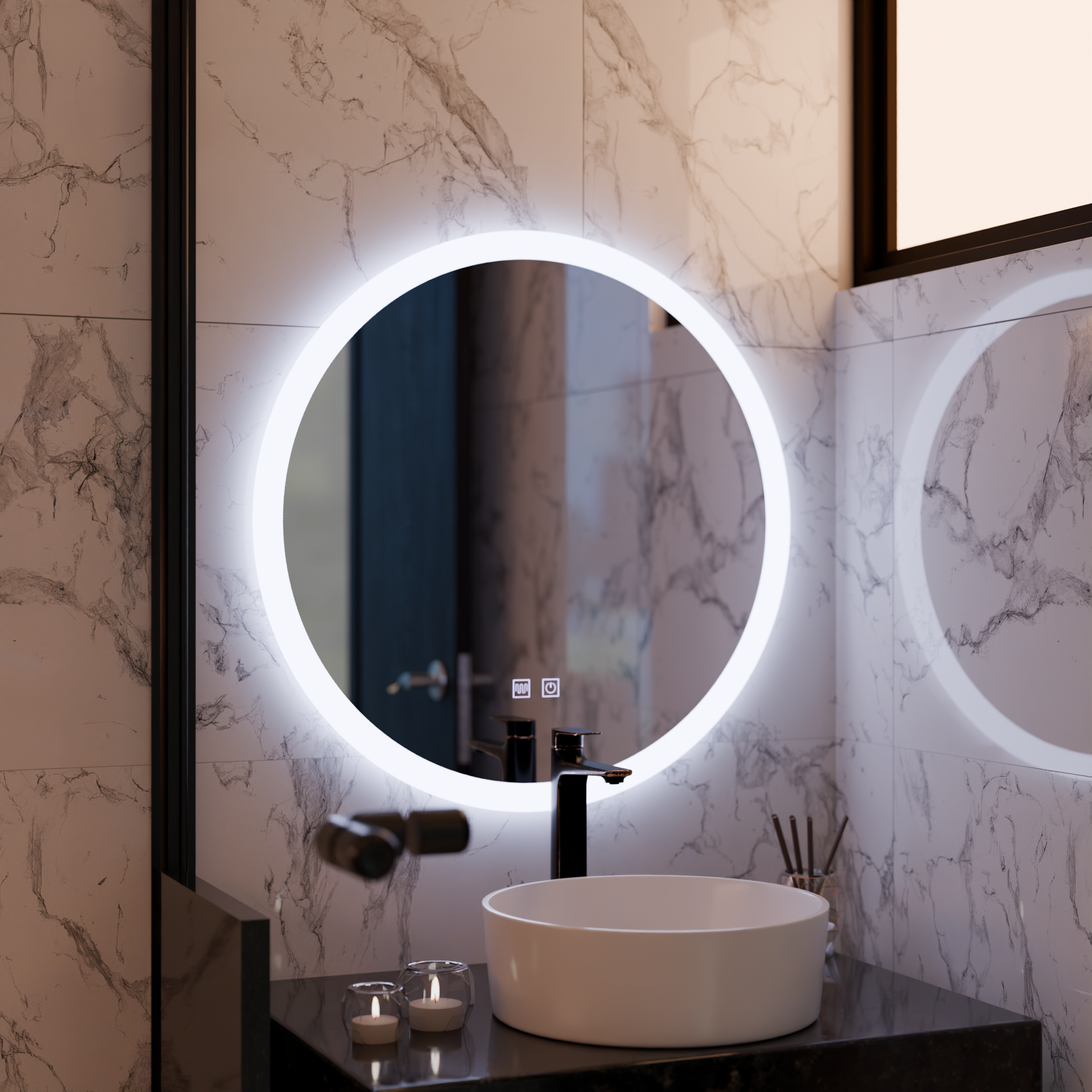 Oglinda LED Rotunda, 70cm, Noxia Touch, Sistem Dezaburire, Dimabila Oglinzi Korman E Default Title Alessandro Design