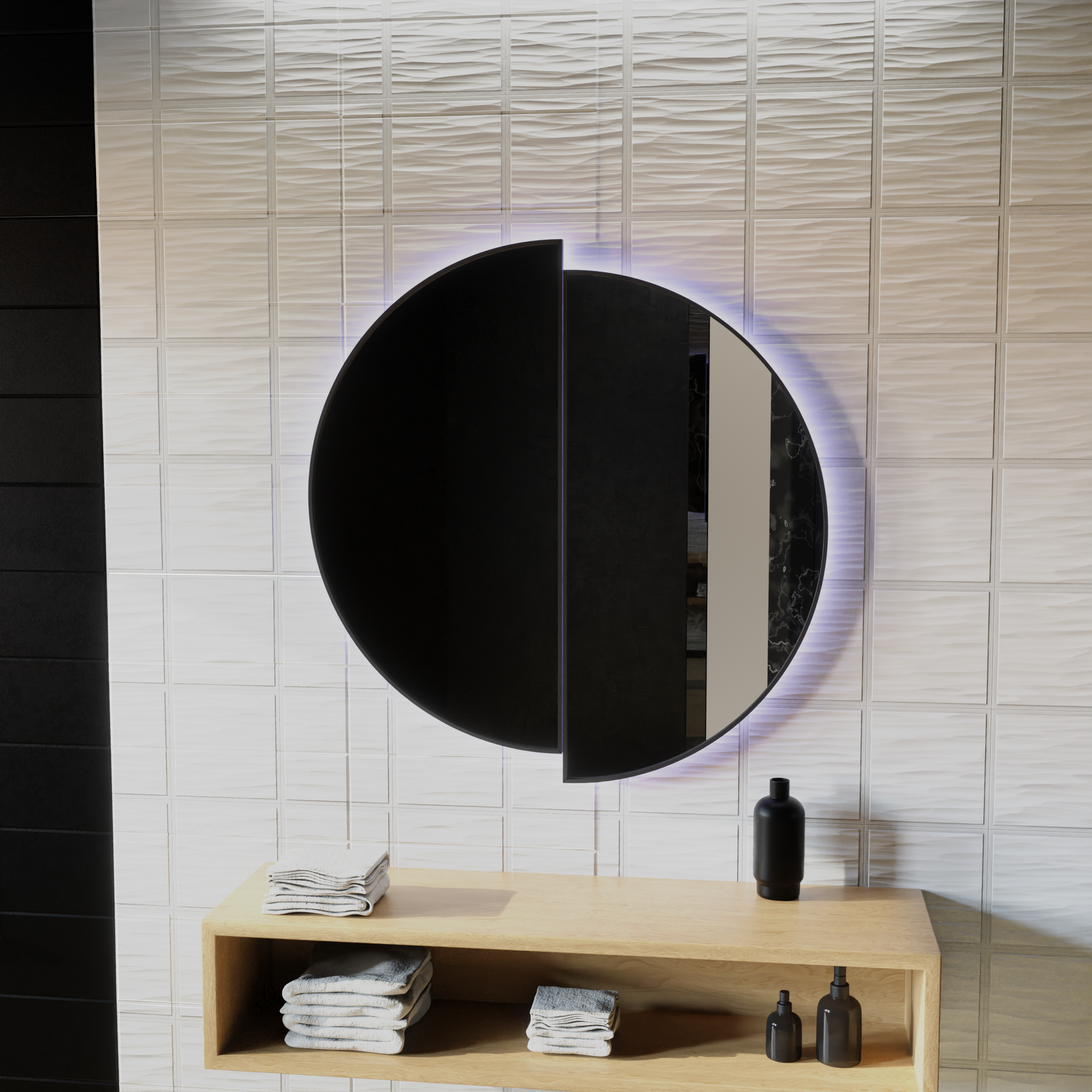 LED Touch Mariah Mirror Demist System 60X60cm Tükrök Korman E Alapértelmezett cím Alessandro Design