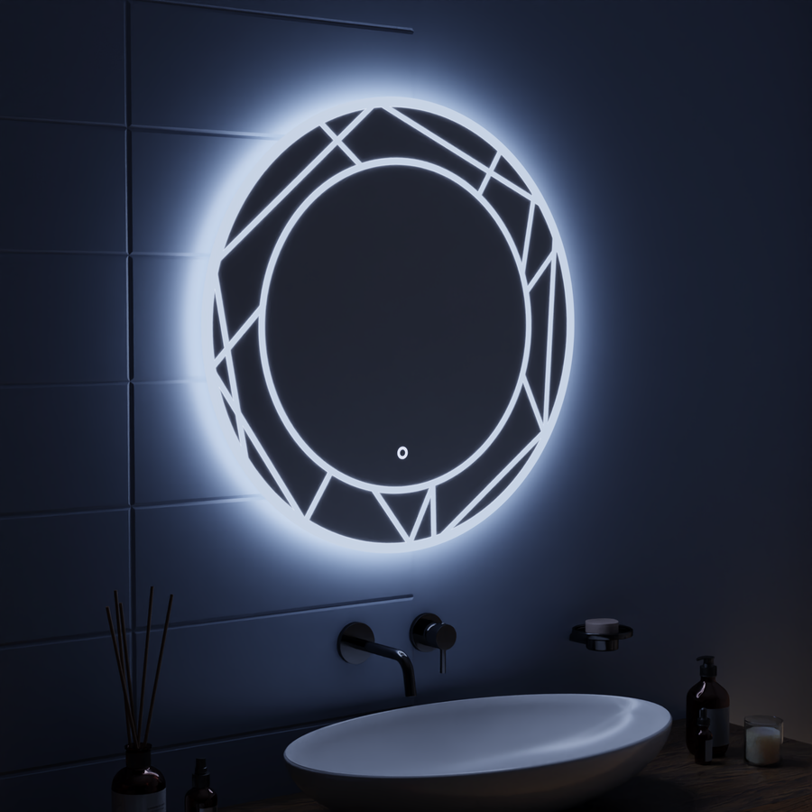 Mirror LED Touch ASTRIX, 60cm, 6000K, szabályozható, páramentesítő rendszer Tükrök Korman E Alapértelmezett cím Alessandro Design