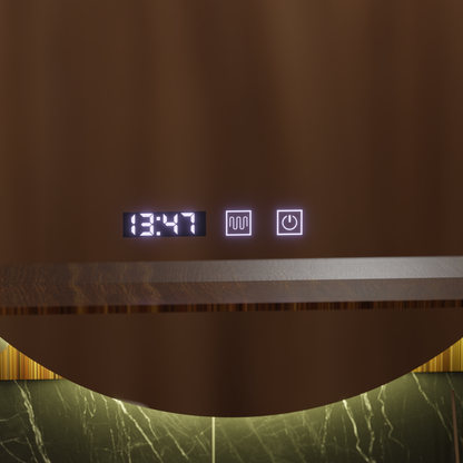 Mirror LED Touch Alfred páramentesítő rendszer, óra és hőmérséklet 60x60 cm integrált támasztótükrökkel Korman S Alapértelmezett cím Alessandro Design
