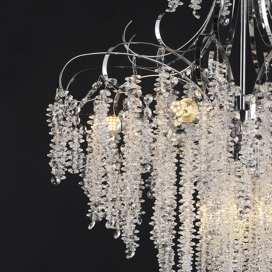 Candelabru Cristal CC9311/5CH, 5x E14, Diametru 50cm, Crom Candelabre Cristal Default Title Alessandro Design