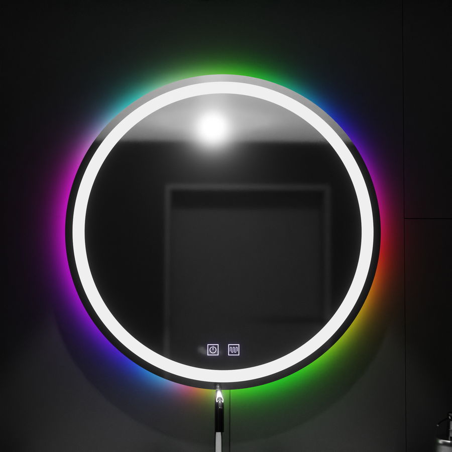 Kerek LED-es tükör 60 cm, Spectrum Touch, RGB, Páramentesítő rendszer Tükrök Korman E Alapértelmezett cím Alessandro Design